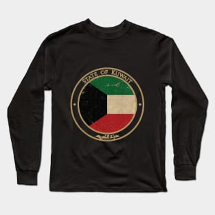 Vintage State of Kuwait Asia Asian Flag Long Sleeve T-Shirt